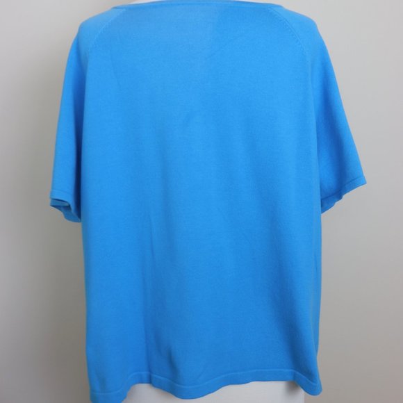 Talbots Turquoise Short Sleeve Sweater in 1X Petite - Picture 5 of 9